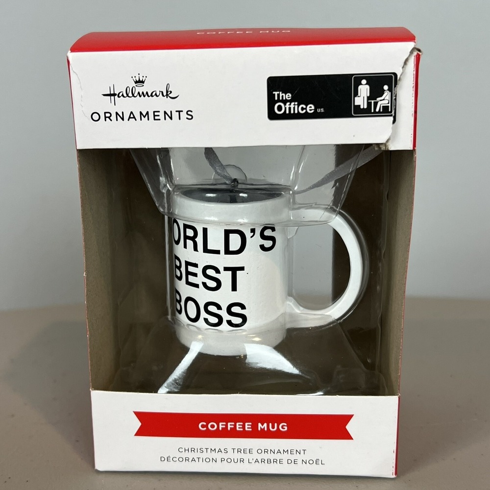 The Office World's Best Boss Mug Dunder Mifflin 2" Christmas Ornament Hallmark